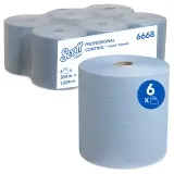 Kimberly-Clark Scott Rollenhandtuch 1-lagig, blau, Airflex, Rolle a 304 m 1 Karton = 6 Rollen