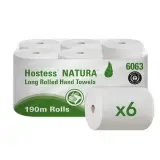 Kimberly-Clark Hostess™ NATURA™ Rollenhandtücher 1-lagig, 20 cm x 190 m, grau 1 Paket = 6 Rollen