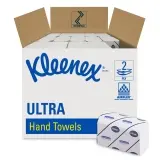 Kimberly-Clark KLEENEX Handtuch Ultra - Interfold 2-lagig, 21,5 cm x 31,5 cm, hochweiß 1 Karton = 1860 Tücher