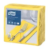 TORK Advanced, Soft Dinnerserviette 3-lagig, 39 x 39 cm, 1/8 Falz, sonnengelb 1 Karton = 1200 Stück