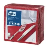 TORK Advanced, Soft Dinnerserviette 3-lagig, 39 x 39 cm, 1/4 Falz, bordeauxrot 1 Karton = 1200 Stück