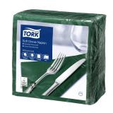 TORK Advanced, Soft Dinnerserviette 3-lagig, 39 x 39 cm, 1/4 Falz, dunkelgrün 1 Karton = 1200 Stück