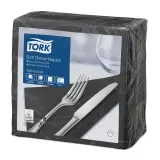 TORK Advanced, Soft Dinnerserviette 3-lagig, 39 x 39 cm, 1/4 Falz, schwarz 1 Karton = 1200 Stück