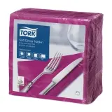 TORK Advanced, Soft Dinnerserviette 3-lagig, 39 x 39 cm, 1/4 Falz, violett 1 Karton = 1200 Stück