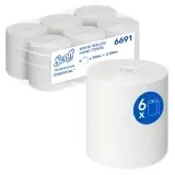 Kimberly-Clark Scott Essential Rollenhandtücher 1-lagig, weiß, Rolle a 350 m 1 Karton = 6 Rollen