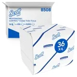 Kimberly-Clark Scott Control Einzelblatt-Toilettenpapier 2-lagig, weiß, Pack a 250 Blatt 1 Karton = 9000 Blatt