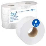 Kimberly-Clark Scott Essential Jumbo Toilettenpapierrolle 2-lagig, weiß, Rolle a 380 m 1 Pack = 6 Rollen