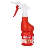 Dr.Schnell Handsprüher MILIZID Leerflasche rot mit Label 600 ml Flasche