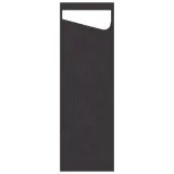 Duni SACCHETTO Slim Dunisoft Serviettentasche 230 x 70 mm, schwarz / Dunisoft-Serviette weiss 1 Karton = 4 x 60 Stück