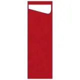 Duni SACCHETTO Slim Dunisoft Serviettentasche 230 x 70 mm, rot / Dunisoft-Serviette weiss 1 Karton = 4 x 60 Stück