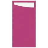 Duni SACCHETTO Dunisoft Serviettentasche 230 x 115 mm, fuchsia / Serviette cream 1 Karton = 4 x 60 Stück