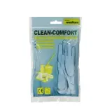 Clean-Comfort Latex-Haushaltshandschuh innen baumwollbeflockt, blau Gr. S