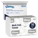 Kimberly-Clark Kleenex Falthandtücher MultiFold 1-lagig, 23,5  x  23 cm, weiß, M-Falz 1 Karton = 2400 Blatt