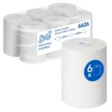 Kimberly-Clark Scott Control Extrastarke Rollenpapiertücher 1-lagig, Rolle a 300 m, weiß 1 Pack = 6 Rollen