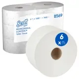 Kimberly-Clark Scott Control Einzelblatt-Toilettenpapier 2-lagig, weiß, Rolle a 1280 Blatt 1 Pack = 6 Rollen