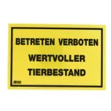 KERBL Warnschild gelb "Betreten Verboten! Wertvoller Tierbestand!"