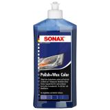 SONAX Polish+Wax Color blau Politur für neuwertige und leicht matte Lacke 500 ml Flasche