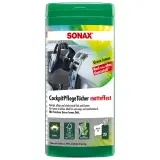 SONAX CockpitPflegeTücher Matteffect Green Lemon Box Pflegetücher für innen und außen 1 Dose = 25 Tücher