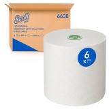 Kimberly-Clark Scott Essential Rollenhandtücher – E-Roll Large 1-lagig, Rolle a 380 m, weiß 1 Karton = 6 Rollen