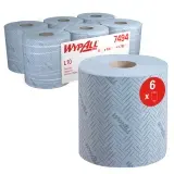 Kimberly-Clark WypAll L10 Papierwischtuch für Lebensmittel & Hygiene 1-lagig, 38 x 18,3 cm, blau 1 Pack = 6 Rollen