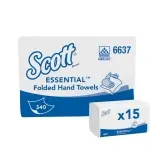 Kimberly-Clark Scott Essential Handtücher Interfold 1-lagig, 21 x 18,6 cm, weiß 1 Pack = 5100 Tücher