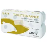 tapira Toilettenpapier premium 9.5 x 13 cm 4-lagig, hochweiß, Zellstoff, 150 Blatt 1 Pack = 72 Rollen