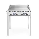 HENDI Grillsystem Green Fire 2 Brenner Profi Line 2 Edelstahl Grillroste Gastronorm 1/1, 11,6kW, 740 x 612 x 825 mm 