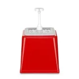 HENDI Pump-Saucenspender 2,5 l, Rot 230 x 210 x 327 mm  