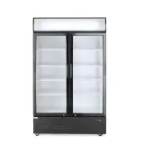 HENDI Rückwandkühlschrank mit hinterleuchteter Blende zweitürig Arktic 512 l, Schwarz, 220-240V / 510W, 1120 x 585 x 1900 mm 