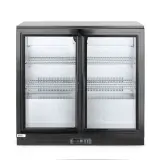 HENDI Backbar-Kühlschrank mit doppelten Schiebetüren Arktic 197 l, Schwarz 220-240V/160W, 900 x 520 x 865 mm 