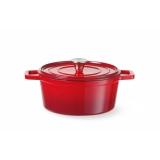 HENDI Emaillierter Gusseisentopf 3,7 l, Rot 317 x 240 x 105 mm  