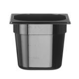 HENDI Gastronorm-Behälter 1/6 Profi Line GN 1/6 2,4 l, Schwarz 176 x 162 x 150 mm 