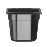 HENDI Gastronorm-Behälter 1/6 Profi Line GN 1/6 2,4 l, Schwarz 176 x 162 x 150 mm 